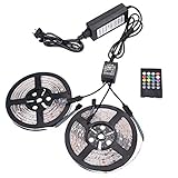 NEWSTYLE 2 Reels 12V 32.8Ft Flexible RGB LED Strip Light Kit Multi-colored 300 PCS 5050 LEDs LED Str
