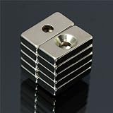 Sndy N52 20x10x4mm 強磁石4mm 穴レアアースネオジム磁石