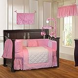 BabyFad Minky Pink 10 Piece Baby Crib Bedding Set by BabyFad