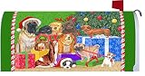 Happy Howlidays Christmas Dogs Magnetic Mailbox Cover Wrap [並行輸入品]