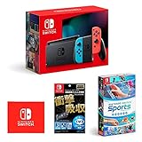 Nintendo Switch 本体 (ニンテンドースイッチ) Joy-Con(L) ネオンブルー/(R) ネオンレッド+【任天堂ライセンス商品】Nintendo Switch専用液晶保護フィルム 多機能+Nintendo Switch Sports -Switch (【Amazon.co.jp限定】Nintendo Switch ロゴデザイン マイクロファイバークロス 同梱)