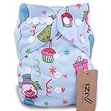 iZiv新生児1厚いおむつ付きオーガニック幼児防水/調整/再利用可能/洗えるポケット布おむつのフィット赤ちゃん0.5-3歳(ブルー)