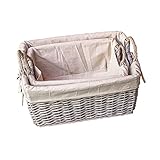 セットの2 Provenceライナーウィッカーストレージバスケット