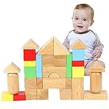 Vidatoy 30-Piece Extra-Large Rubber Wood Building Blocks Set Wooden Toys For Kids [並行輸入品]