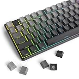 140 キー サイドプリントキーキャップ PBT グラデーションキーキャップ 75 パーセント、Cherry プロファイル ミニマリストスタイル カスタムシャインスルーキーボードキーキャップ メカニカルキーボード用(Dust Grey)