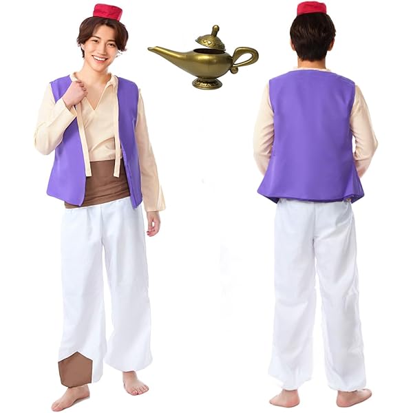 アラジン ジーニー ランプの魔人コスチューム コスプレ 大人男性用 ハロウィン Amazon | ハロウィン コスプレ ディズニー DISNEY アラジン