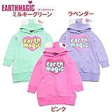 EARTHMAGIC(アースマジック) 裏毛「くま耳フード」長袖トレーナーワンピース 【1603】【C】 140 ピンク(25)