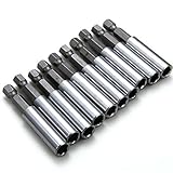 Drill Warehouse 10 Piece Magnetic Extension Socket Drill Bit Holder 1/4" Hex Power Tools [並行輸入品]