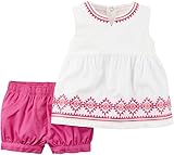 カーターズ Carter's チュニック ノースリーブ 刺繍付き ＆ ショートパンツ 綿100% 2-Piece Top & Short Set 18M (78-83cm)