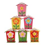 3のセット[カラフルフラワー]木製コインバンクfor Kids ( 2.72.34.5 " )ランダムスタイル