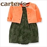 カーターズ Carter's 正規品,ワンピース カーディガン セット オレンジ 18ヶ月（85cm)