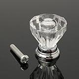 ILS - 12 piecesTransparent Crystal Glass Door Knobs Drawer Cabinet Furniture Handle Knob 25mm