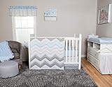 トレンドラボブルータフィーChevronベビー寝具コレクション 3-pc. Crib Set ブルー