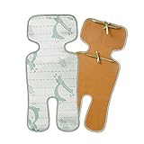 エルフ ベビー (Fairy Baby) 夏用ベビーカーシート 亜麻 柔らか 通気 可愛い海豚柄 グリーン(サイズ：32*74cm )