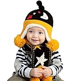 (よキーよ)Yokeeyo 耳あてニット帽 マフラー レッグウォーマーのセット 可愛い耳付き帽子 毛糸　ボンボン付き ニットキャップ　ベビー用ハット 赤ちゃん 子供　秋冬 防寒 スタイリッシュ ２点セ
