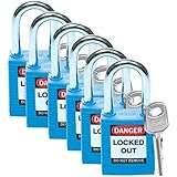 Lockout Padlock, KD, Blue, 1-3/4"H, PK6 [並行輸入品]
