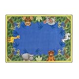 Just for Kidss Jungle Friends Kids長方形ラグ 5'4" x 7'8" ホワイト 1579C