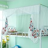 kqcnifvnklm刺繍Mosquito Nets寮、ガーゼプリンセスベッドキャノピー印刷寝室Single Zipperネッティングカーテン Twinch1 KQCNIFVNKLM