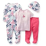 Carter's カーターズ　4点セット　３M／3ヶ月　カバーオール　セットアップ　出産祝い　プレゼント 新生児 (フラワー／女の子用)