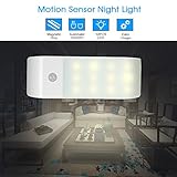 OWSOO 人感センサーライト LED12個 USB充電式 光モード3つ ワードローブキャビネットクローゼットベッドルーム棚キッチン地下室の照明用