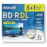 マクセル (maxell) ブルーレイディスク BD-R 4倍速対応 録画用 BD-R DL 5+1枚パック BRV50WPE.5+1S