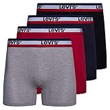Levi's Mens Stretch Boxer Brief Underwear Breathable Stretch Underwear 4 Pack