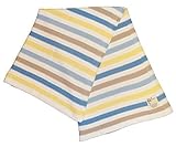 Gorgeous 100% Super Soft Organic Cotton Baby Pram/Crib Blanket or Shawl - Knitted Boy PASTEL Stripes