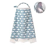 SAM&co (サムアンドコー) 授乳ケープ ベビーカーの虫除けになる 多機能 高級コットン使用 ワイヤー入りくじら