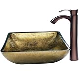 Vigo vgt157 21 – 3 / 4 "強化ガラスVesselバスルームシンクシングルハンドル付きFauce、 VGT157 1