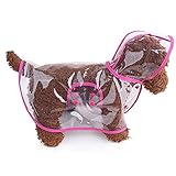 Y-Power ペット服 犬服 透明レインコート　かわいい 水玉 雨具 犬用　全新EVA材質　お出かけ 散歩 脱着簡単 梅雨対策 小中型犬用 (Ｍ)