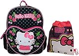 Hello Kitty embroidered 16" School Backpack W/ Bonus Sling Bag [並行輸入品]