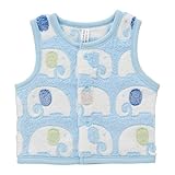 西松屋 シャギーベスト（ゾウ総柄） 【新生児50-70cm】　ブルー