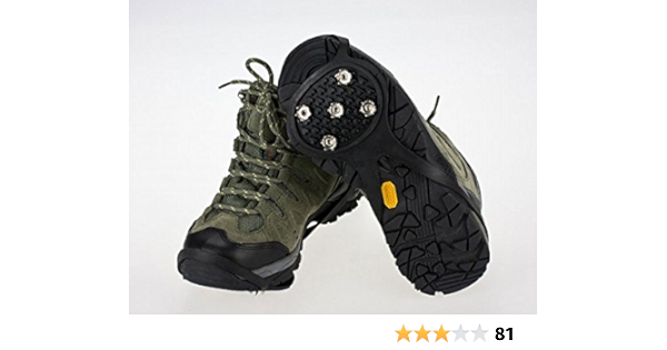 Amazon 簡単装着 便利 靴底取り付け型スパイク 滑り止め 転倒防止 フリーサイズ ブラック ノーブランド品 スポーツ アウトドア