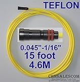CHNsalescom TwecoリンカーンPTFE（Teflom）ライナー15フィートMIG溶接ガンワイヤーサイズ0.045 "-1/16"