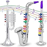 Set of 3 Music 1. Clarinet 2. Saxophone 3. Trumpet, Combo with over 10 Color Coded Teaching Songs.【並行輸入品】
