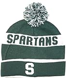 NCAA Officially Licensed Michigan State Spartans名ストライプCuffed Pomビーニー帽子キャップ蓋