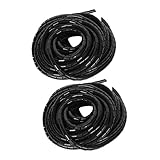 SODIAL フレキシブルスパイラルチューブラップケーブルオーガナイザ　8mm直径の10.5m　2件　黒