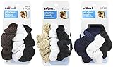 Scunci Effortless Beauty Basic Ribbed Twisters 3 Count (Pack of 3) Total 9 Twisters Colors May Vary 