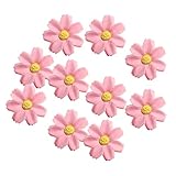 Fityle 約50個　シルク作成　人工造花　服装/帽子/かばん飾り　結婚式　フラワー　シルクデイジー　全12色 - ソフトレッド