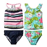 カーターズ Carter's 水着 女の子 タンキニ ベビー 子供 上下セット セパレート 18M,ネイビー×ストライプ [並行輸入品]