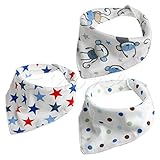 4 # Monkey Star 3pcs-baby-girls-boys-kids-triangle-head-scarf-bandana-bibs-saliva-towel-dribble