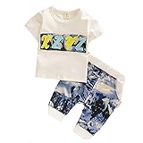 【SEBLES】ベビー 赤ちゃん 男の子 女の子 ユニセックス 半袖 ラウンドネック 無地 プリント Tシャツ ズボン ボトムス パンツ シンプル セット ツーピース クール カッコいい コットン レ