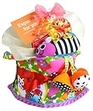 オムツケーキ Sassy （サッシー） ムシさんのおもちゃとタオル パンパースS（パープル）