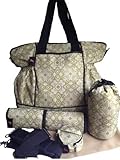 House of Botori Kaira Diaper Tote Bag Filigree Sage [並行輸入品]