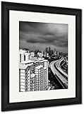 AshleyフレームプリントKuala Lumpur Metropolitan City中に雨の日、壁アートホーム装飾、ag5878132 30x26 Black Frame 5878132-AFPP