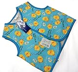 子供ポンチョ　お子様用　袖なしはんてん　80・90サイズ　ブルーひよこ (80サイズ)