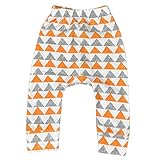 Plus Nao(プラスナオ) 子供用 パンツ 長ズボン 総柄プリント カジュアルスタイル 男の子 女の子 ベビー キッズ 70 80 90 10 80 オレンジ×グレー