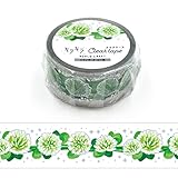 ワールドクラフト マスキングテープ キラキラクリアテープ レインボーオーロラ箔 幅20mm White clover KCT20-016