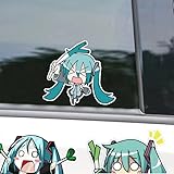 初音ミク 壁紙 二次元 美少女 Miku ステッカー 貼り紙 自動車車シール 壁紙 ドレスアップ デカール 防水 アニメ 萌えグッズ DIY 改造 痛車 寝室 車用デコレーション コスプレ小道具 コスチューム 応援 グッズ イベント 面白い プレゼント (3)