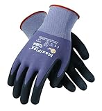 ATG 34-874/XXL MaxiFlex Ultimate Seamless Knit Gloves with Micro-Foam Nitrile Dotted Palm, Gray/Blac